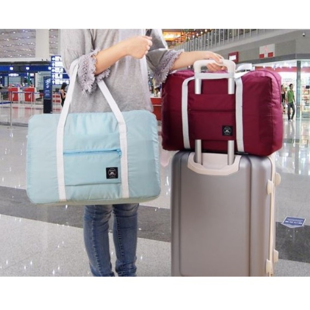 NEW Fold Travel Luggage Bag (Pink/Blue/Red/Navy) - Picture 3 of 8